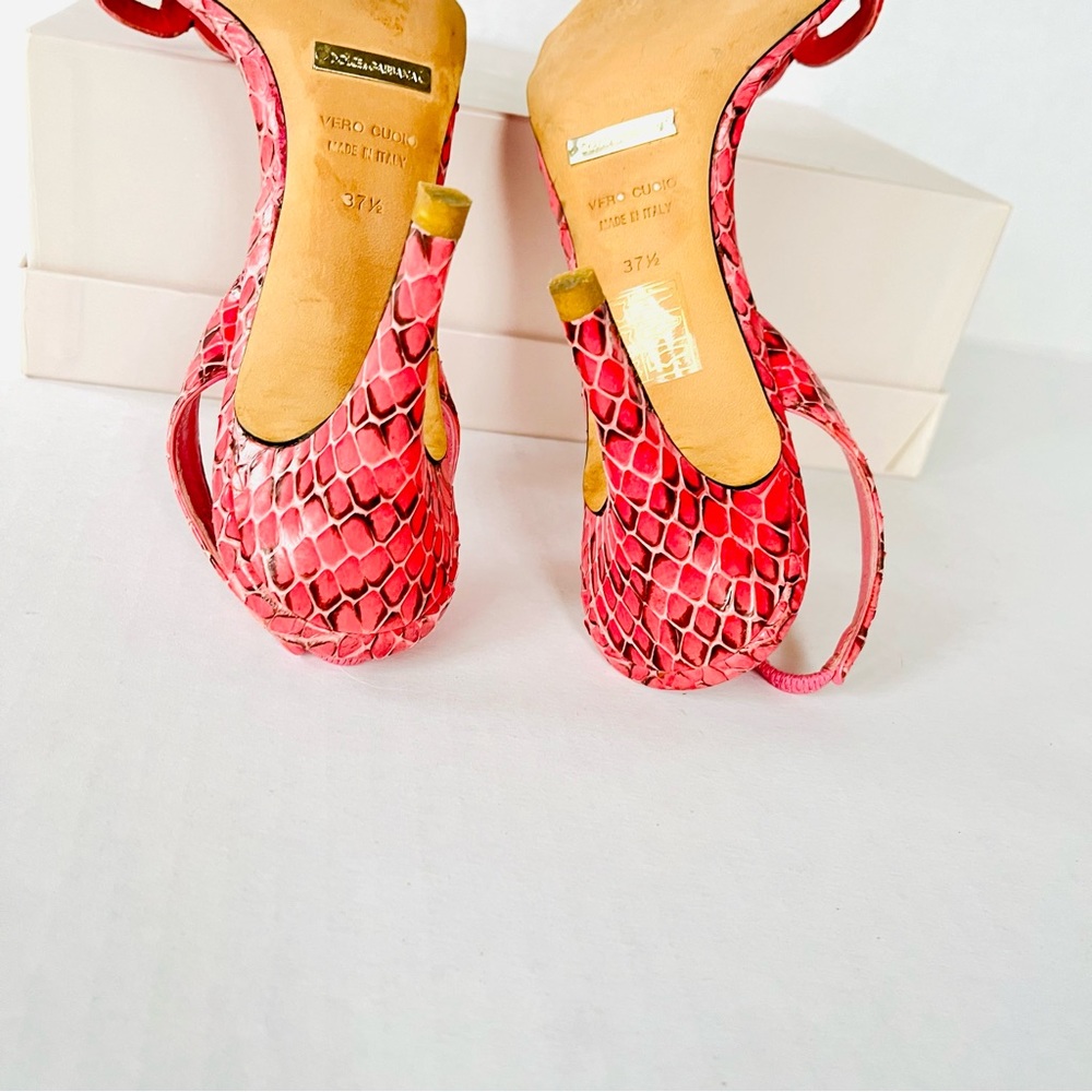 Dolce & Gabbana pink snakeskin sandals 37.5 - Picture 8 of 12